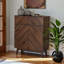 Armoire à chaussures à 2 tiroirs / porte en bois fini noyer Cole-Zachary, H 38,96 po x l 31,42 po x P 13,71 po