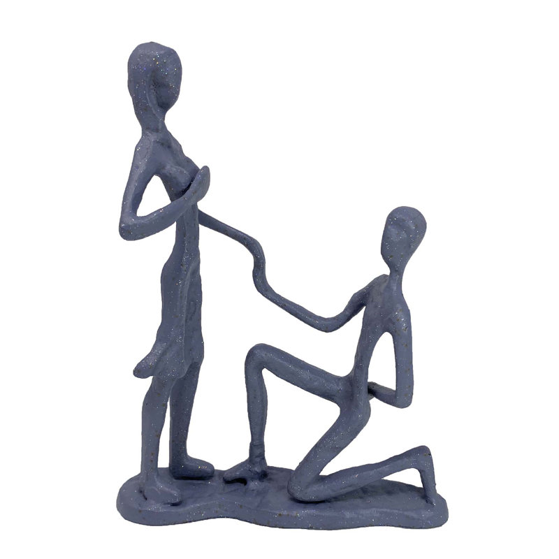 MARRIAGE PROPOSAL Iron Figurine 17cm, Grey Shimmer