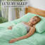 Ensemble de draps en bambou ultra doux - ensemble de 4 pièces - infroissable - feuilles de refroidissement avec poches profondes-612286664-648190570