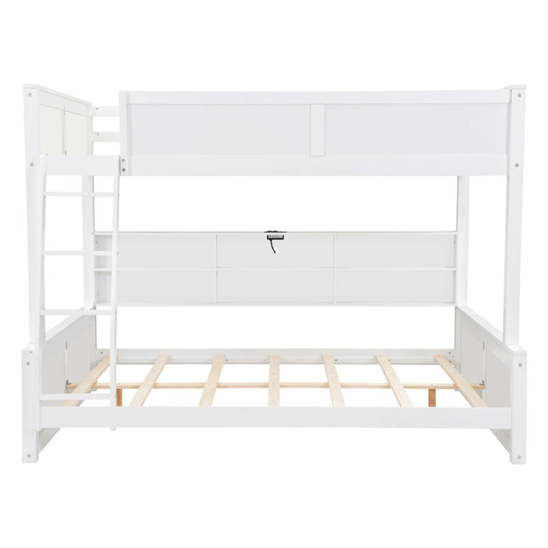 Lit superposé avec armoires de rangement et ports USB