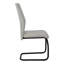 Chaise de salle à manger, ensemble de 2, latérales, rembourrées, cuisine, salle à manger, hauteur 39 po, tissu gris, métal noir, contemporain, moderne