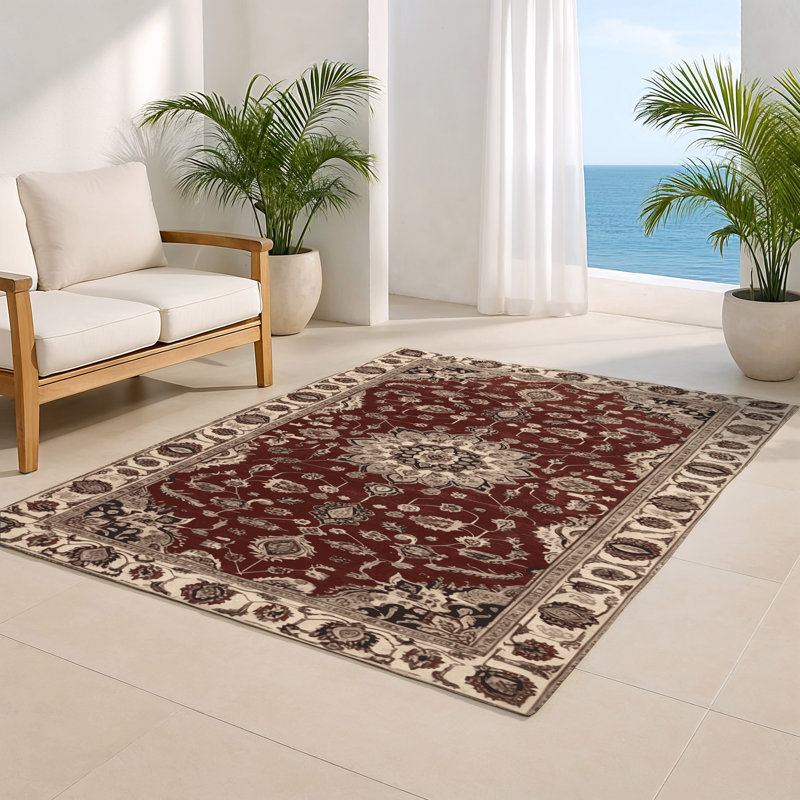 Tapis d'intérieur et d'extérieur noir Persian, Rectangulaire 2 pi x 3 pi