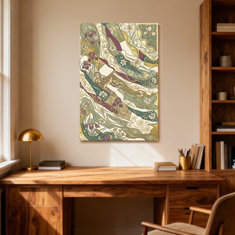 Motif abstrait de vagues art floral