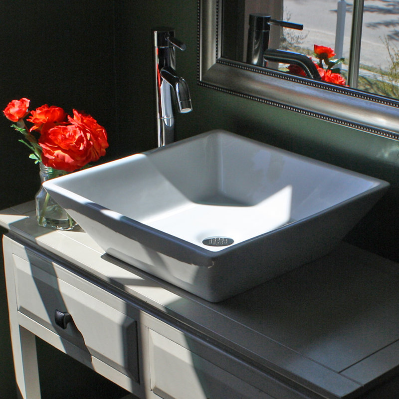 Nantucket Sinks Brant Point 16.13'' White Vitreous China Square Bathroom Sink