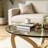Tempered Glass Butterfly-Shaped Base Coffee Table