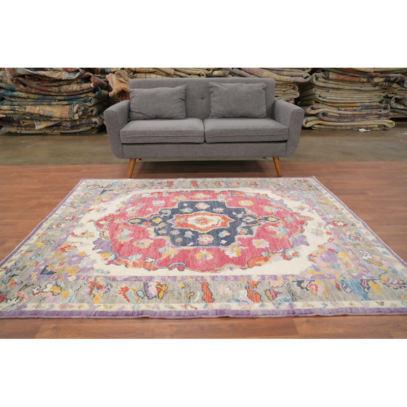 Tapis en laine teint à la main Oushak 5 x 7