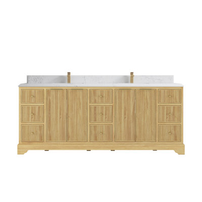 84'' Double Bathroom Vanity with Quartz Top