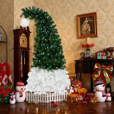 6FT Artificial Christmas Tree, Santa Hat Shape Fir X-mas Tree with 1250 Lush Branch Tips, 300 Lights -  The Holiday Aisle®, 4DE26C7E9B6A45BCA162BB2B5F30BC5A