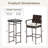3 Piece Outdoor Bar Set Metal Barstool & Table Set with Glass Tabletop