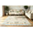 Vintage Oriental Distressed Floral Area Rug, Non-slip Washable Bohemian Persian Carpet, Stain Resistant Traditional Medallion Floor Mat for Living Room Bedroom Dining Room