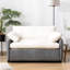 Chaise moderne moderne de 50 po x 43 po, fauteuil en chenille à assise large, canapé avec 2 coussins pour le salon, la structure et le style minimaliste