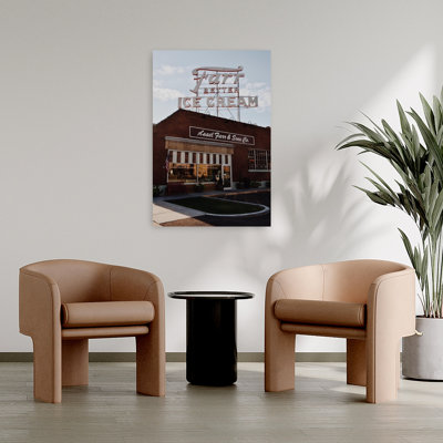 Farr Better Ice Cream Classic Modern Retro City Architecture Wall Art Print 1 Piece Wrapped Canvas Wall Art