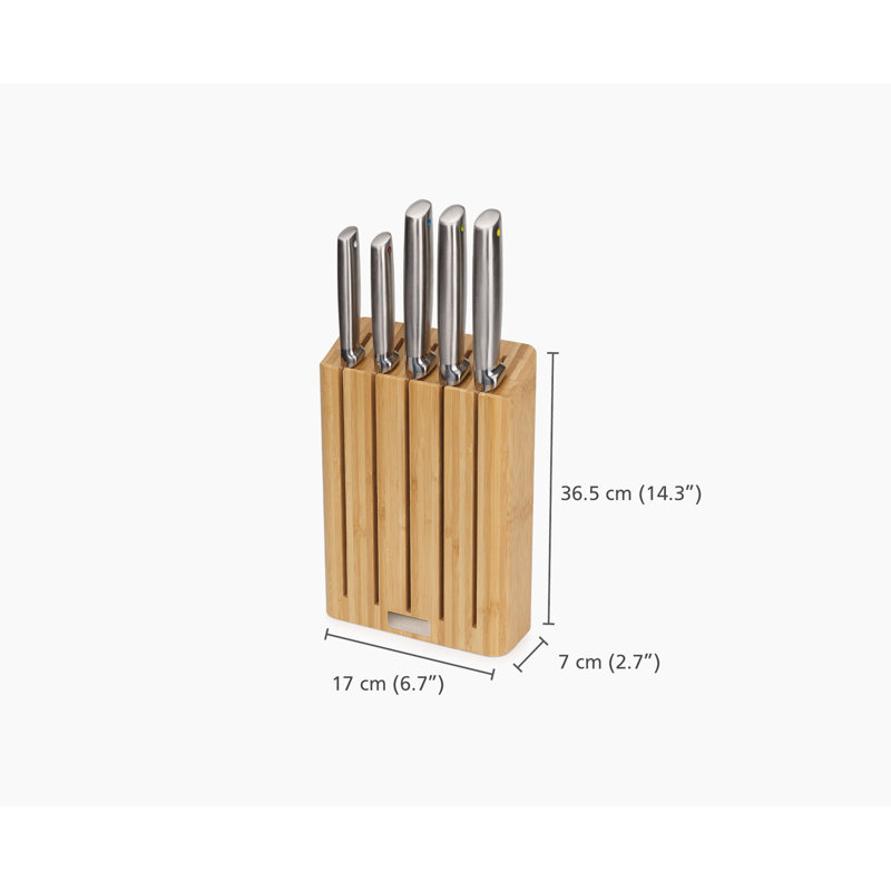 Joseph Joseph Joseph Joseph Elevate™ Steel 5-Piece Knife Set with Bamboo Block