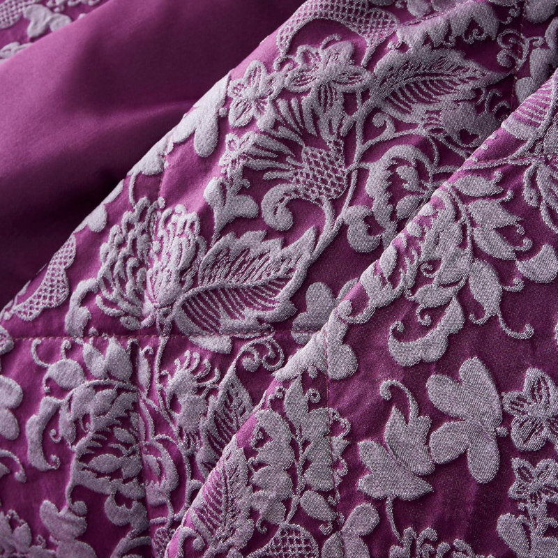 Sandringham Bedspread Set With Pillowshams Bedding 254x254cm, Purple