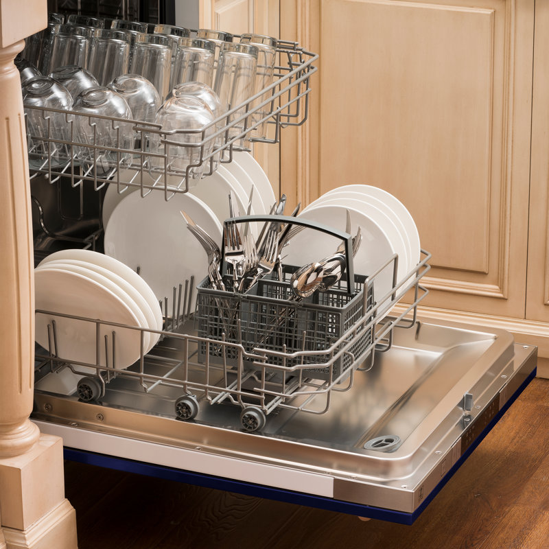 ZLINE 24 in. Fingerprint Resistant Control Dishwasher with Stainless Steel Tub and Style Handle, 52dBa