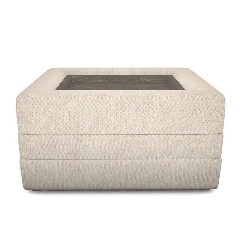Boyden Ottoman with Wood Tray, Nomad Sand, Hampton