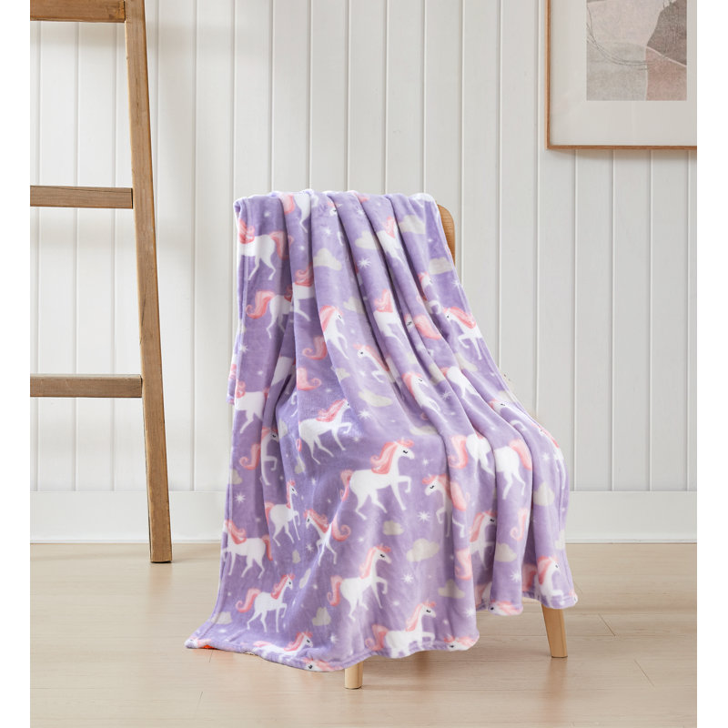 Collection de jeté en flanelle pour enfants, Licorne