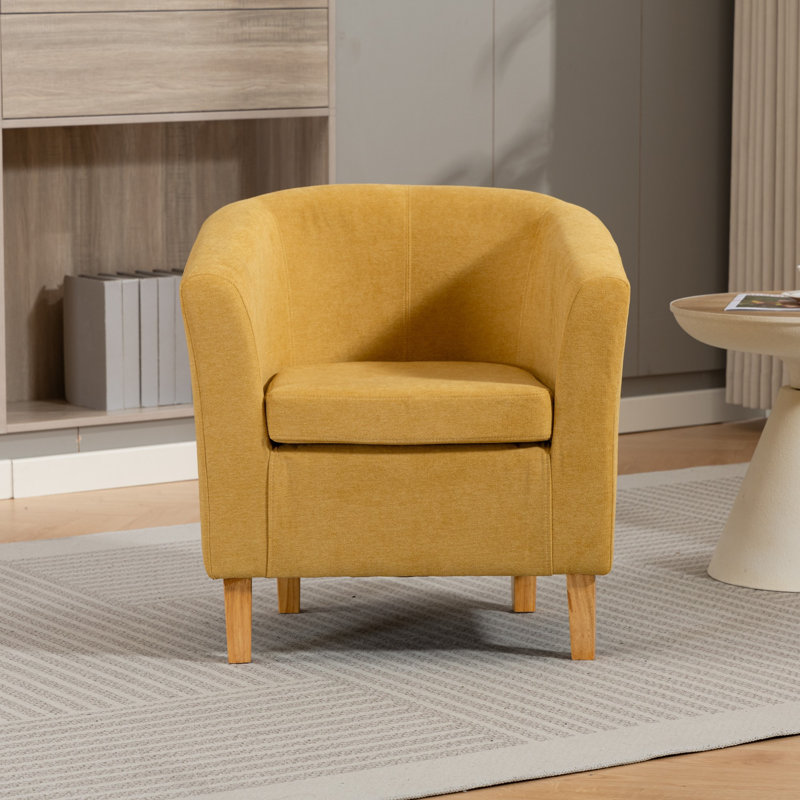Upholstered Armchair, Yellow