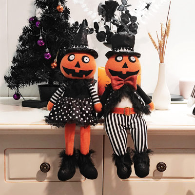 Ensemble de 18 poupées en peluche citrouille d'Halloween 18,5 pouces