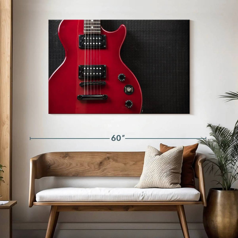 Guitare électrique Abarca Shiny Red, H 32 po x l 48 po