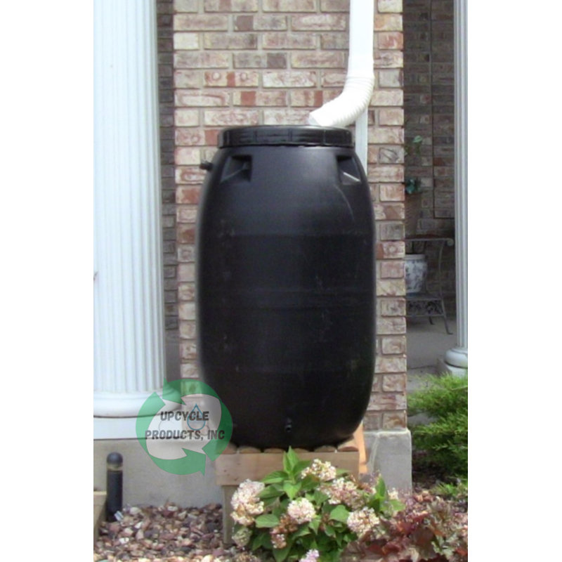 55 Gallon Rain Barrel, Black