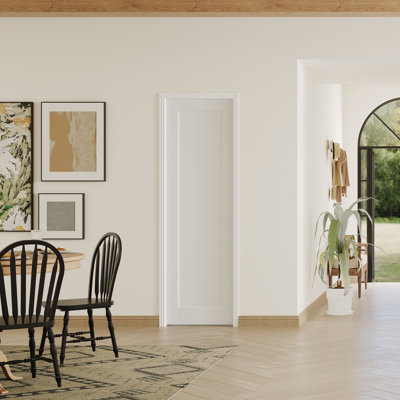 1 Lite Solid Wood Interior Door – Prehung-Style White MDF Door Slab with Frame & Hardware Kit (Door & Frame Ship Separately)