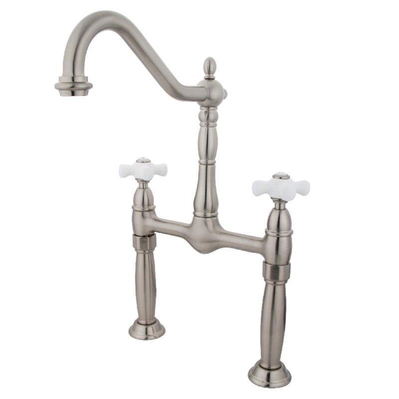 Victorian Vessel Sink Faucet, Brushed Nickel