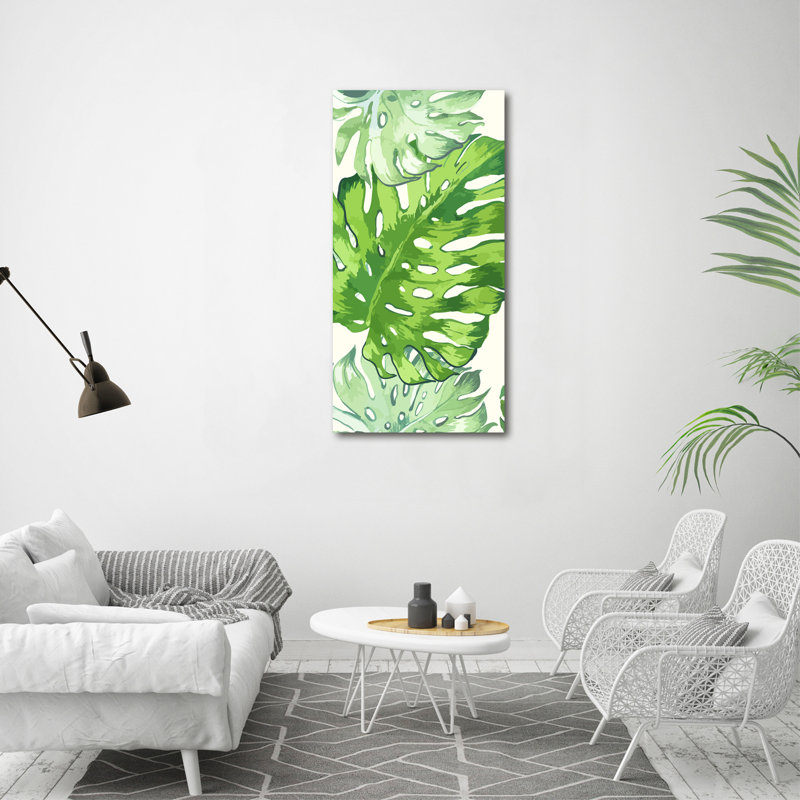Tropical Leaves 1 Piece Wrapped Canvas Wall Art