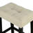 Seat 3pc Dining - Table, 2 Stools, Rectangular, Modern Style, Black Gray Rectangular Tabletop, Seats, Rustic, Beige