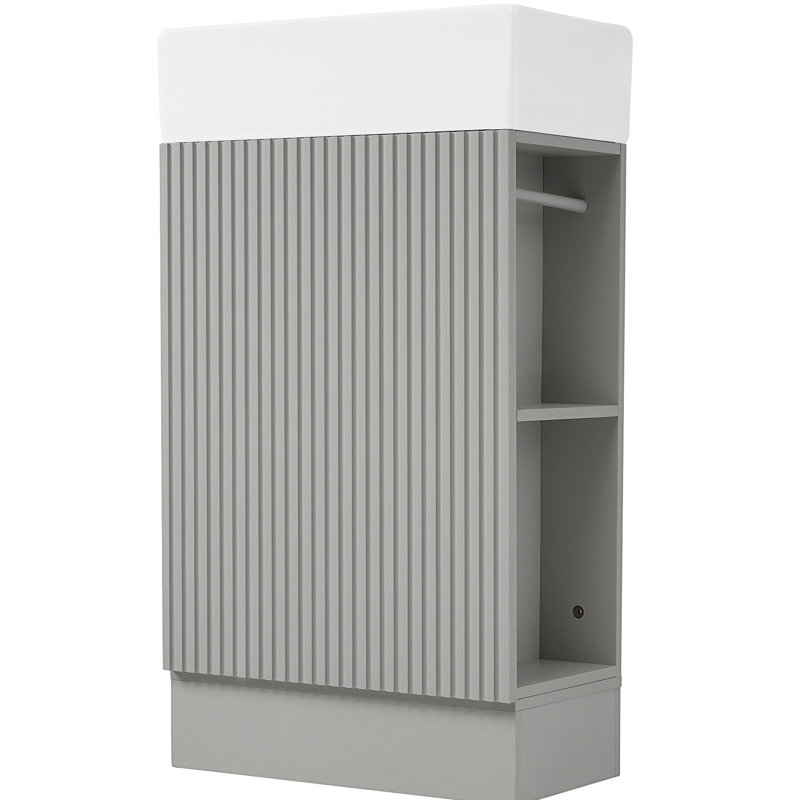 Meuble-lavabo gris avec tablette 18,6 po, Gris