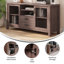 Engineered Wood Buffet Sideboard Storage Cabinet With 2 Drawers, Doors-358957624