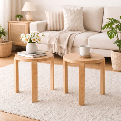 Arnetha Round Backless Stacking Stools - Set of 2 by Ebern Designs