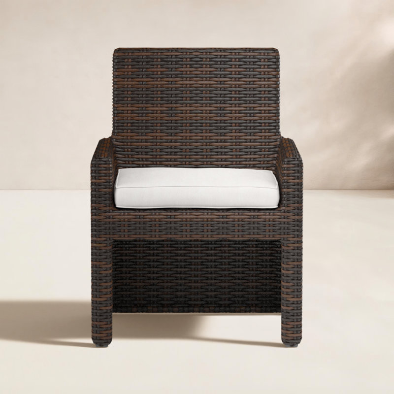 Naomie Patio Dining Chair with Sunbrella® Cushion, Canvas Flax Sunbrella® Canvas