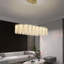 Lustre rectangulaire en cristal doré à double couche Kunihiro
