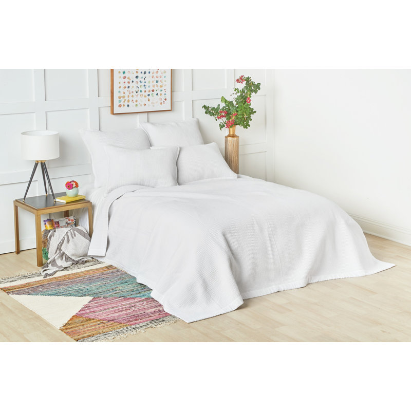 Bennett White 100% Cotton Piece Sham, Euro