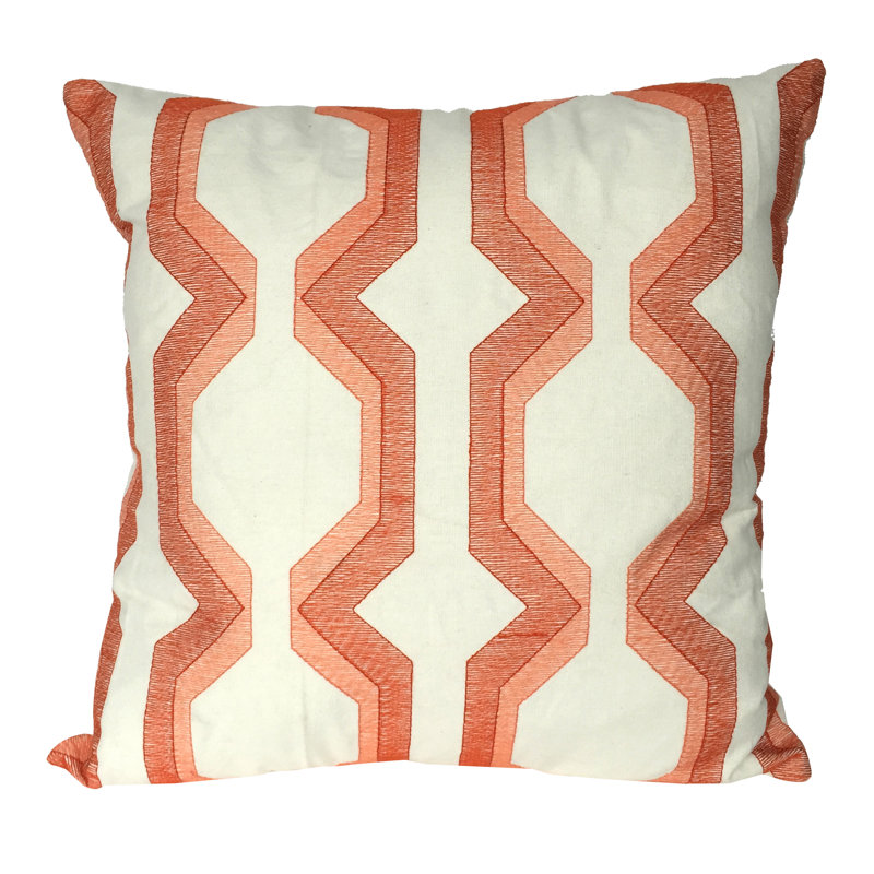  Cotton Throw Pillow, Red/White