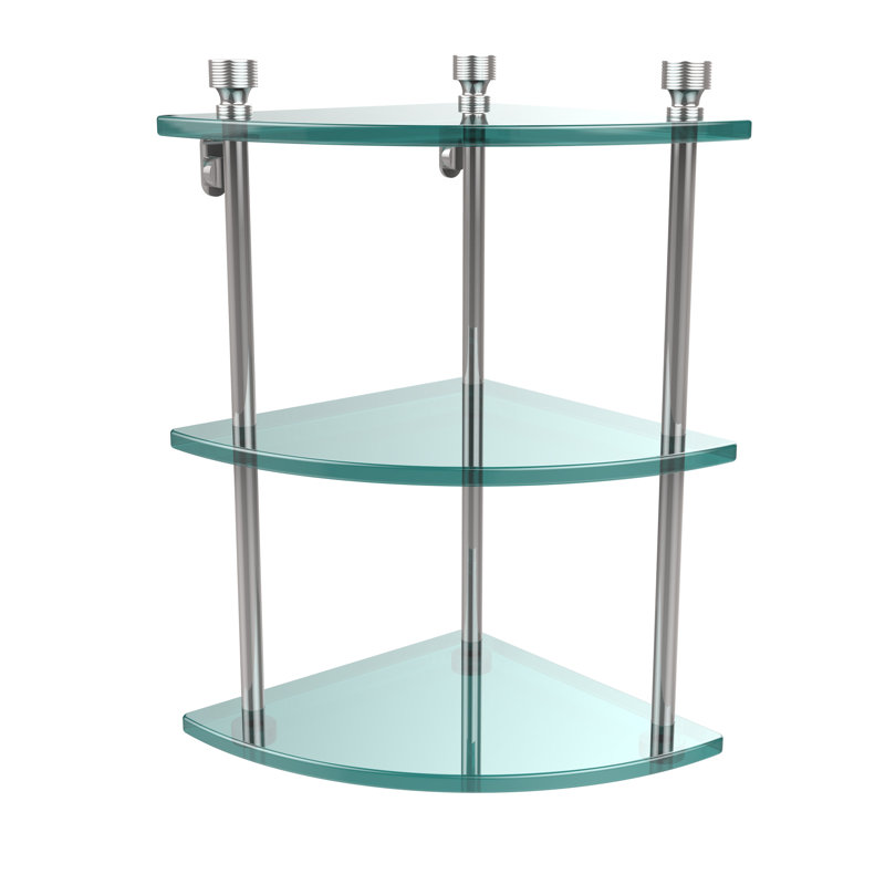 Étagère d'angle 3 pièces Ballenas, Chrome poli