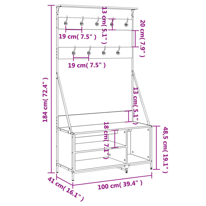 Elsmoriet 100cm Clothing Rack, Sonoma Oak
