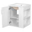 Armoire de salle de bain murale 20 "avec armoire latérale, armoire de salle de bain avec porte à fermeture en douceur, lavabo, blanc-1983188461