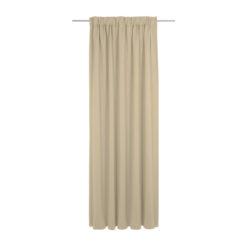 Uni Collection 100% Cotton Room Darkening Curtain Single Panel, 142cm wide x 295cm high, Beige