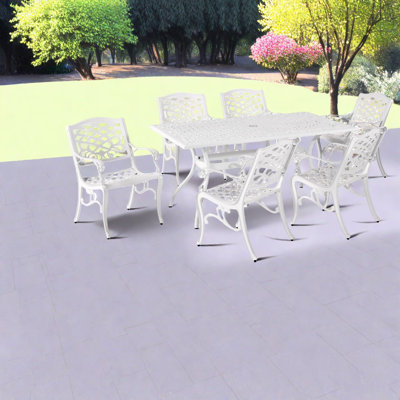Spacious Patio Dining Sets, Cast Aluminum Traditional Style For Entertaining