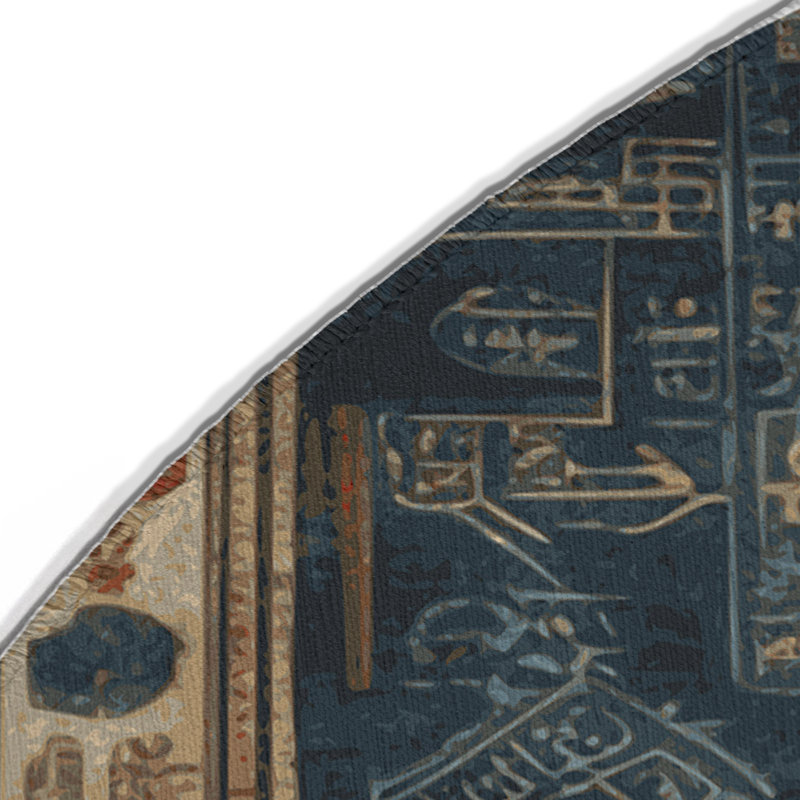 Tapis brun d'intérieur et d'extérieur, Rond 5 pi