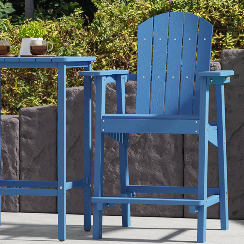 Chaise Adirondack en plastique / résine Pasquale, Bleu