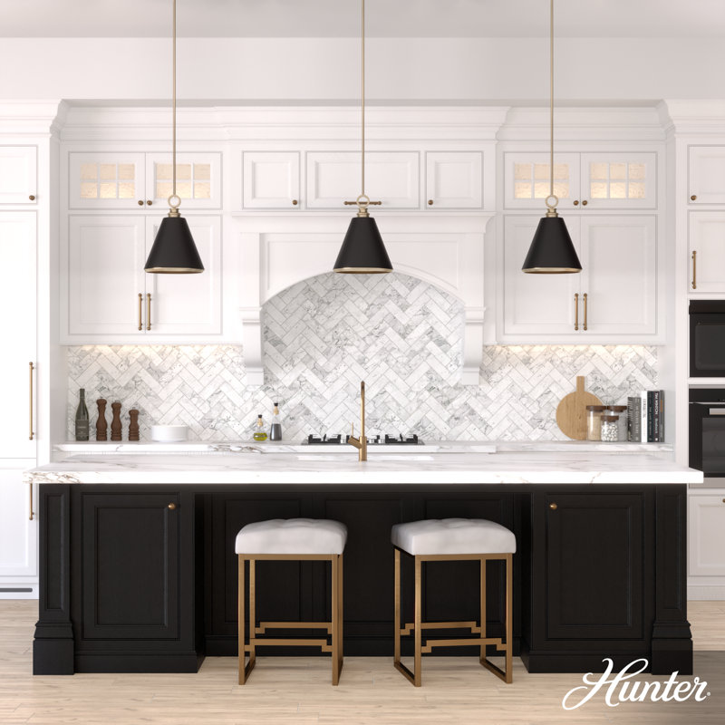 Alturas Gold 6" Matte Black Mini Pendant with LED Option