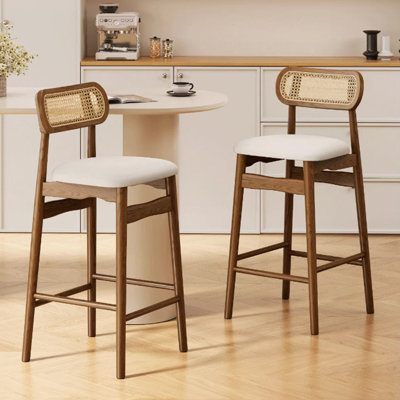 Chaise d'appoint à dossier bas en noyer (ensemble de 8)