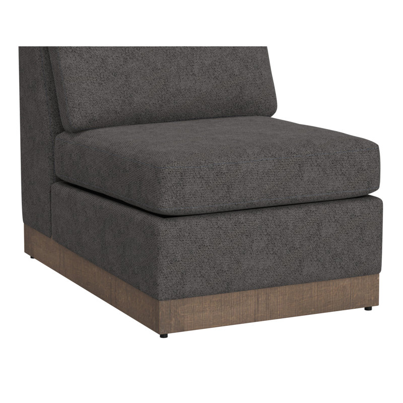 Wooden Frame & Base, Armless Chair, Iron Grey
