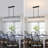 6-Light Dimmable Kitchen Island Pendant Rectangle Chandelier
