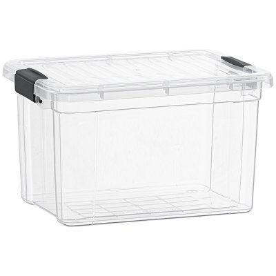 49 Qt. Clear Storage Bin with Lid, Plastic Organizing Storage Box for Home