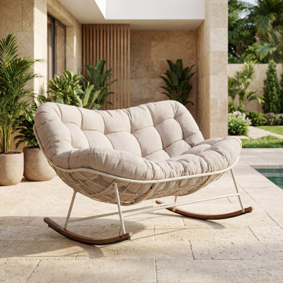 Gifty Steel Outdoor Loveseat Rocker Chair