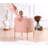 Stylish Bohemian Pouffe, Pink, 16.5 x 15.7 inches | 50% Cotton / 50% Linen, 35 DNS Orthopedic Sponge, 5 cm Height | Copper Coated Iron Legs | Perfect for Modern Hotels & Home Decor, Comfort and Elegance Combined-1392364594